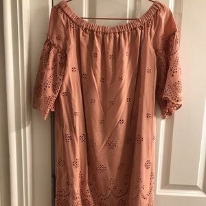 Madewell Pink Off-the-Shoulder Dress (XS)